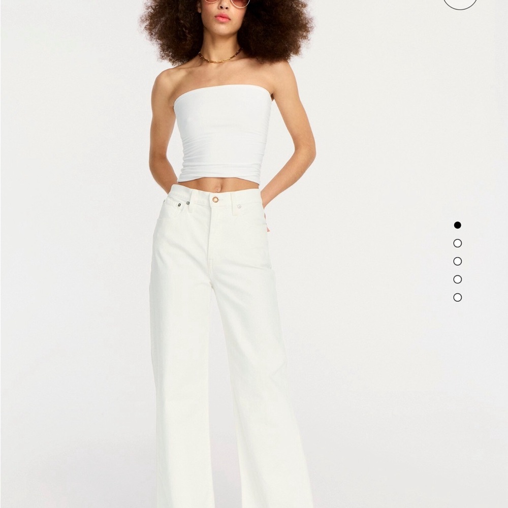 NWT J. Crew Pont Sur high waist, wide leg, white denim jeans, size 32